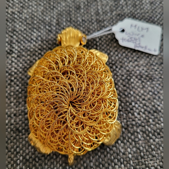 "Good Luck & Prosperity" 1960s Turtle Brooch and Pendant - Picture 1 of 4